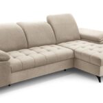 Narożnik z funkcją spania MONTERO MINI beżowy z pojemnikiem L-kształtny