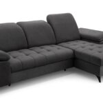 Narożnik z funkcją spania MONTERO MINI ciemnoszary z pojemnikiem L-kształtny