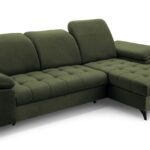 Narożnik z funkcją spania MONTERO MINI ciemnozielony z pojemnikiem L-kształtny