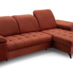 Narożnik z funkcją spania MONTERO MINI miedziany z pojemnikiem L-kształtny