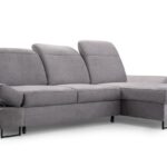 Narożnik z funkcją spania CAPRI MINI szary z pojemnikiem L-kształtny