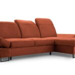 Narożnik z funkcją spania CAPRI MINI miedziany z pojemnikiem L-kształtny