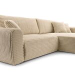 Narożnik z funkcją spania VITA ciemny beż z pojemnikiem L-kształtny