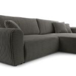 Narożnik z funkcją spania VITA ciemnoszary z pojemnikiem L-kształtny