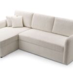 Narożnik z funkcją spania DARIO beżowy z pojemnikiem L-kształtny