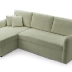 Narożnik z funkcją spania DARIO miętowy z pojemnikiem L-kształtny