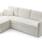 Narożnik z funkcją spania DARIO jasnobeżowy z pojemnikiem L-kształtny