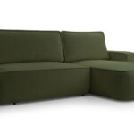 Narożnik z funkcją spania MONIVA ciemnozielony z pojemnikiem L-kształtny