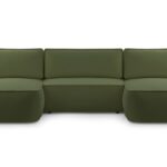 Narożnik z funkcją spania MONIVA U ciemnozielony z pojemnikiem U-kształtny