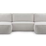 Narożnik z funkcją spania MONIVA U jasnoszary z pojemnikiem U-kształtny