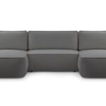 Narożnik z funkcją spania MONIVA U ciemnoszary z pojemnikiem U-kształtny