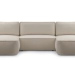 Narożnik z funkcją spania MONIVA U ciemny beż z pojemnikiem U-kształtny