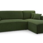 Narożnik z funkcją spania COSTA ciemnozielony z pojemnikiem L-kształtny