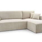 Narożnik z funkcją spania COSTA beżowy z pojemnikiem L-kształtny