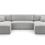 Narożnik z funkcją spania COSTA U jasnoszary z pojemnikiem U-kształtny