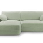 Narożnik z funkcją spania ROVIGO miętowy z pojemnikiem L-kształtny