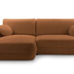 Narożnik z funkcją spania ROVIGO miedziany z pojemnikiem L-kształtny