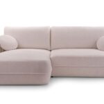 Narożnik z funkcją spania ROVIGO różowy z pojemnikiem L-kształtny