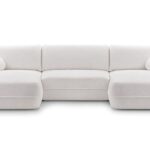 Narożnik z funkcją spania ROVIGO U biały z pojemnikiem U-kształtny