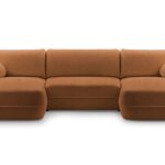 Narożnik z funkcją spania ROVIGO U miedziany z pojemnikiem U-kształtny