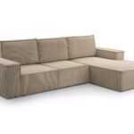 Narożnik z funkcją spania ARMONA ciemny beż z pojemnikiem L-kształtny