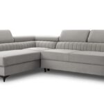 Narożnik z funkcją spania LAREDO jasnoszary z pojemnikiem L-kształtny