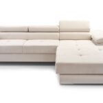 Narożnik z funkcją spania BELLUNOK MINI beżowy z pojemnikiem L-kształtny