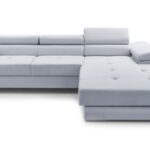 Narożnik z funkcją spania BELLUNOK MINI jasnoszary z pojemnikiem L-kształtny