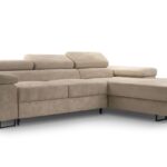 Narożnik z funkcją spania BELLUNOP ciemny beż z pojemnikiem L-kształtny