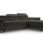 Narożnik z funkcją spania BELLUNOP MINI antracyt z pojemnikiem L-kształtny