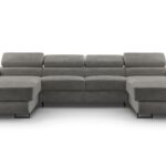 Narożnik z funkcją spania BELLUNOP U MINI szary z pojemnikiem U-kształtny