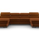 Narożnik z funkcją spania BELLUNOP U MINI miedziany z pojemnikiem U-kształtny