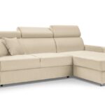 Narożnik z funkcją spania MAESTRO beżowy z pojemnikiem L-kształtny