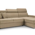 Narożnik z funkcją spania MAESTRO ciemny beż z pojemnikiem L-kształtny