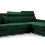 Narożnik z funkcją spania MAESTRO ciemnozielony z pojemnikiem L-kształtny