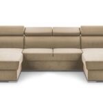 Narożnik z funkcją spania MAESTRO U ciemny beż z pojemnikiem U-kształtny