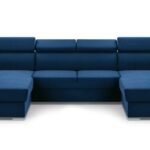 Narożnik z funkcją spania MAESTRO U ciemnoniebieski z pojemnikiem U-kształtny