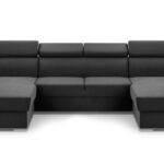 Narożnik z funkcją spania MAESTRO U ciemnoszary z pojemnikiem U-kształtny