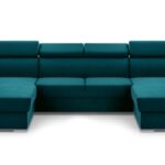 Narożnik z funkcją spania MAESTRO U turkusowy z pojemnikiem U-kształtny