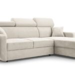 Narożnik z funkcją spania MAGNUS beżowy z pojemnikiem L-kształtny