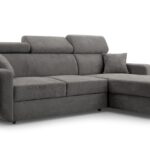 Narożnik z funkcją spania MAGNUS ciemnoszary z pojemnikiem L-kształtny