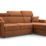 Narożnik z funkcją spania MAGNUS miedziany z pojemnikiem L-kształtny