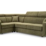 Narożnik z funkcją spania SALVO zielony z pojemnikiem L-kształtny