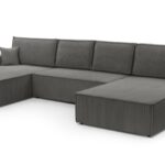 Narożnik z funkcją spania LAGUNA U szary z pojemnikiem U-kształtny