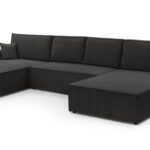 Narożnik z funkcją spania LAGUNA U antracyt z pojemnikiem U-kształtny