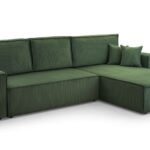Narożnik z funkcją spania LAGUNA MINI ciemnozielony z pojemnikiem L-kształtny