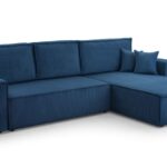Narożnik z funkcją spania LAGUNA MINI ciemnoniebieski z pojemnikiem L-kształtny