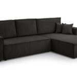 Narożnik z funkcją spania LAGUNA MINI antracyt z pojemnikiem L-kształtny