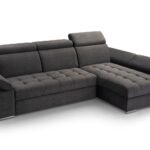 Narożnik z funkcją spania GRAVINO ciemnoszary z pojemnikiem L-kształtny