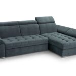 Narożnik z funkcją spania GRAVINO grafitowy z pojemnikiem L-kształtny